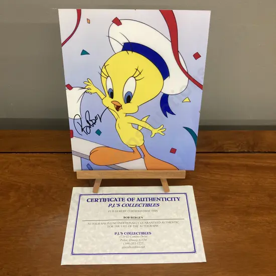 Bob Bergen "Tweety Bird" Signed Photo With Authentication. 25 x 20cm